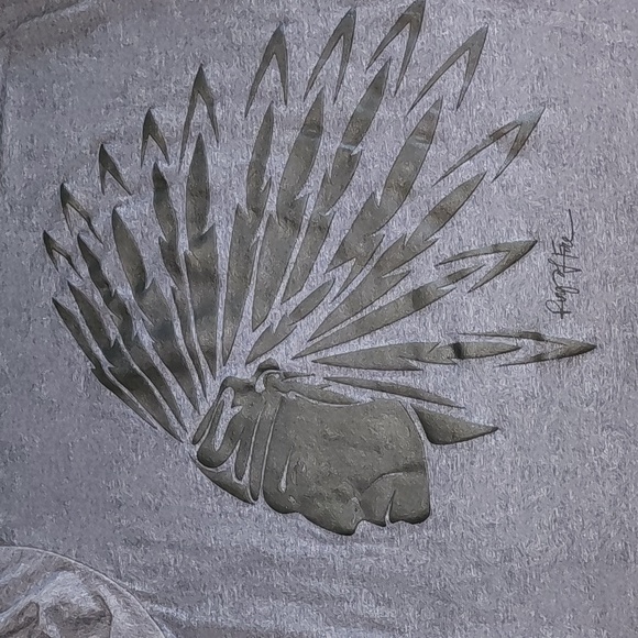 Men's Ring of Fire Indian Chief Textured Short Sleeve Tee - Picture 8 of 8